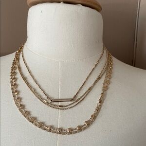 Charming Charlie Elegant Gold Layered Necklace